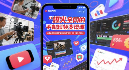 爆火全网的手机短视频变现课，0基础教你拍摄剪辑涨粉运营变现，用一部手机挣钱艾云项目网-专注分享网络创业项目落地实操课程 – 全网首发_高质量创业项目输出艾云项目网