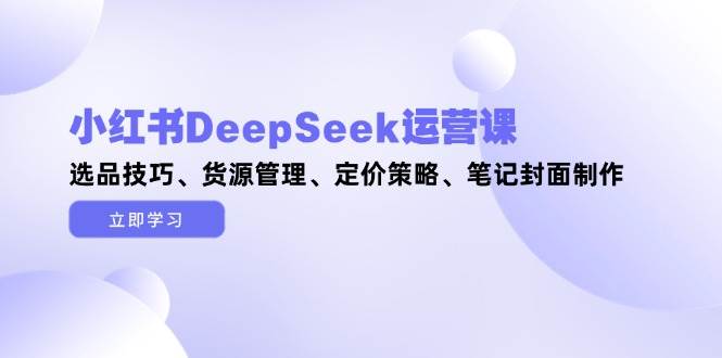 小红书DeepSeek运营课，选品技巧、货源管理、定价策略、笔记封面制作艾云项目网-专注分享网络创业项目落地实操课程 – 全网首发_高质量创业项目输出艾云项目网