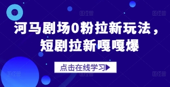 河马剧场0粉拉新玩法，短剧拉新嘎嘎爆艾云项目网-专注分享网络创业项目落地实操课程 – 全网首发_高质量创业项目输出艾云项目网