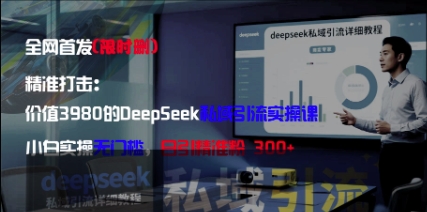 精准打击：价值3980的DeepSeek私域引流实操课，小白实操无门槛，日引精准粉300+艾云项目网-专注分享网络创业项目落地实操课程 – 全网首发_高质量创业项目输出艾云项目网