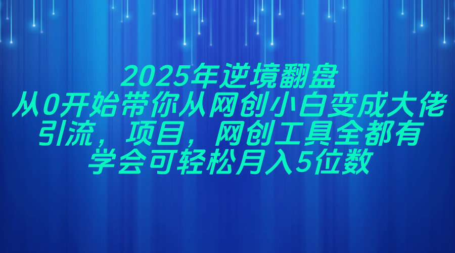 2025年逆境翻盘，从0开始带你从网创小白变成大佬，引流，项目，网创工…艾云项目网-专注分享网络创业项目落地实操课程 – 全网首发_高质量创业项目输出艾云项目网
